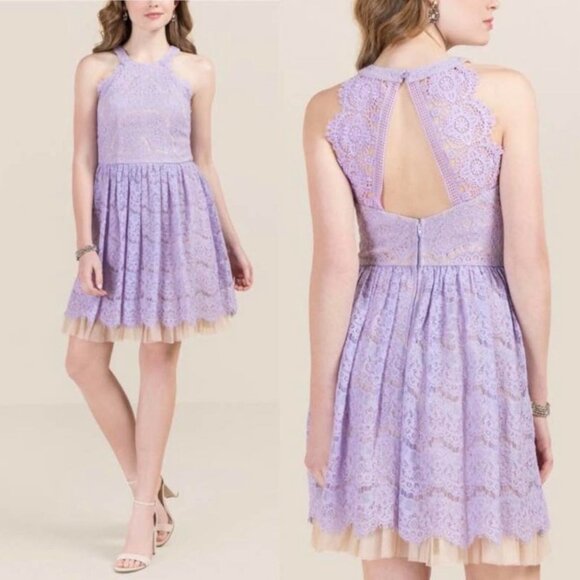 Francesca's Collection | Eloise Lace open back dress Lavender | Size Small - Picture 2 of 12